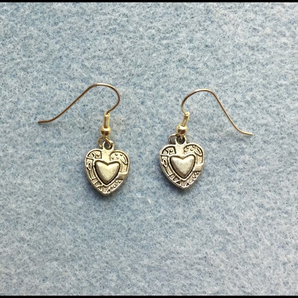Clear Sky Designs Jewelry - Pewter Heart Drop Earrings -Silver Plated Earwires Clear Sky Designs Jewelry - Pewter Heart Drop Earrings -Silver Plated Earwires